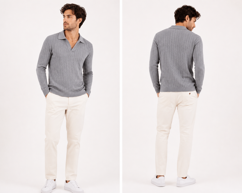 Suéter de Punto con Cuello Polo