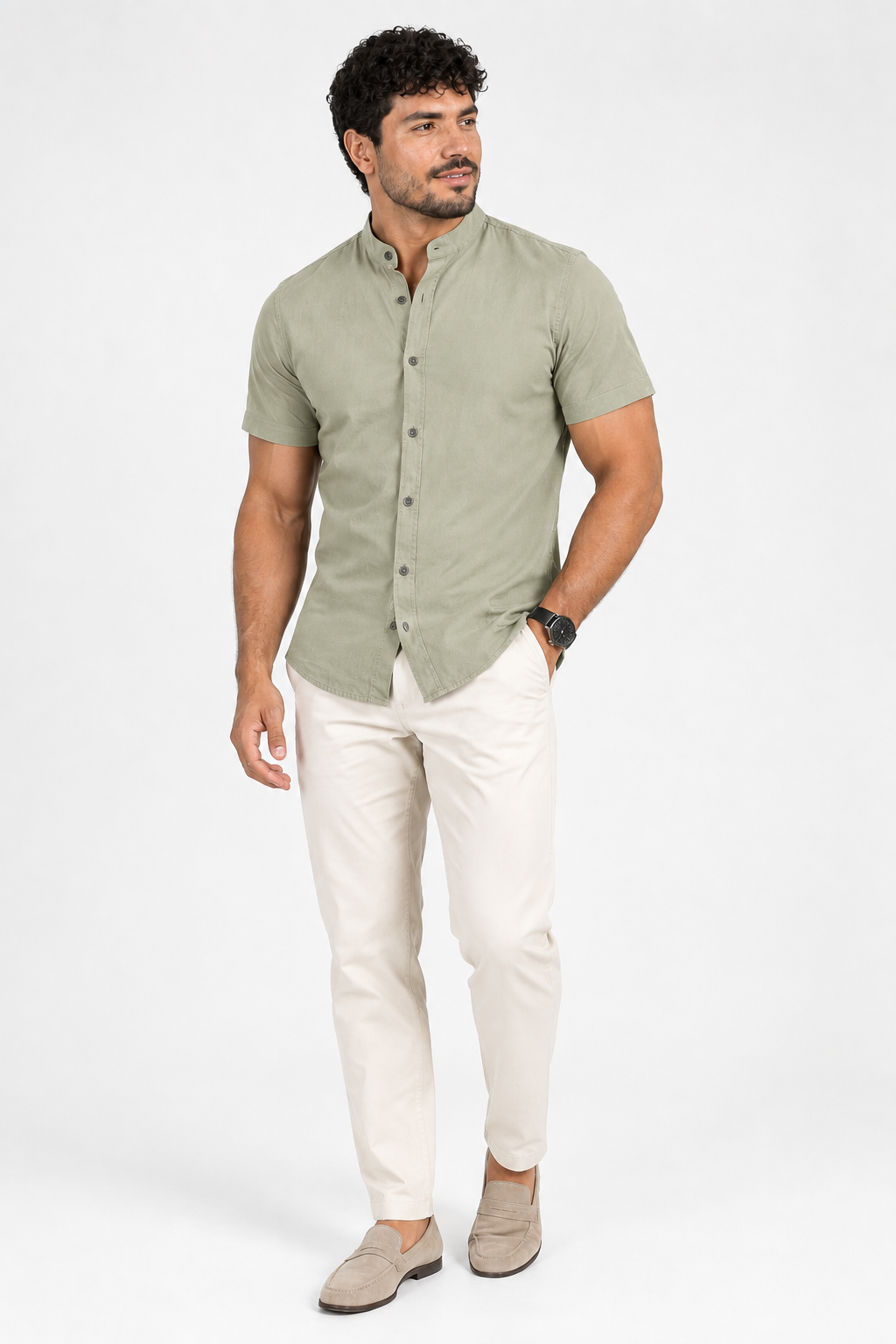 Camisa Manga Corta Cuello Nerú