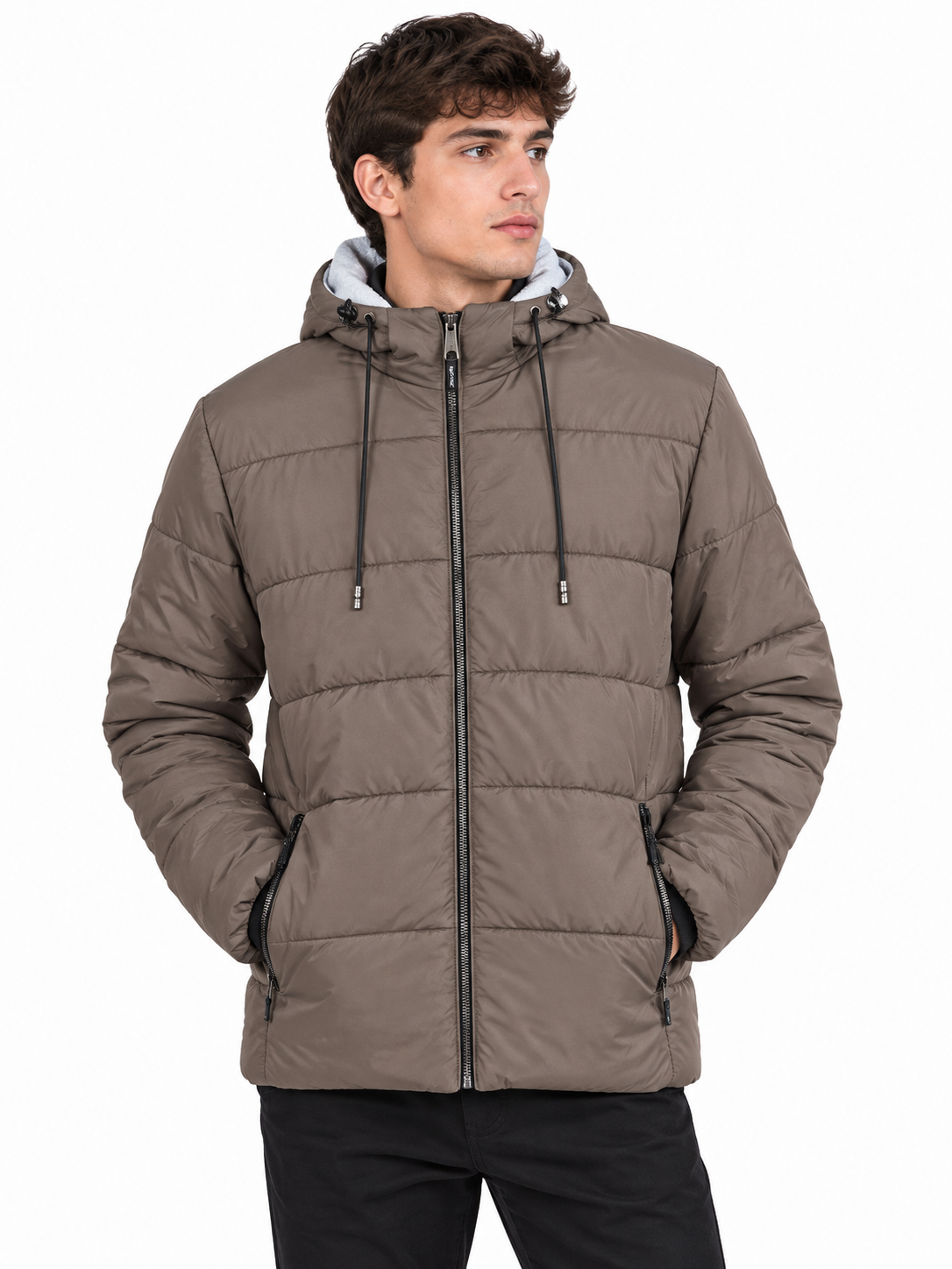 Chaqueta Acolchada Térmica Con Capucha