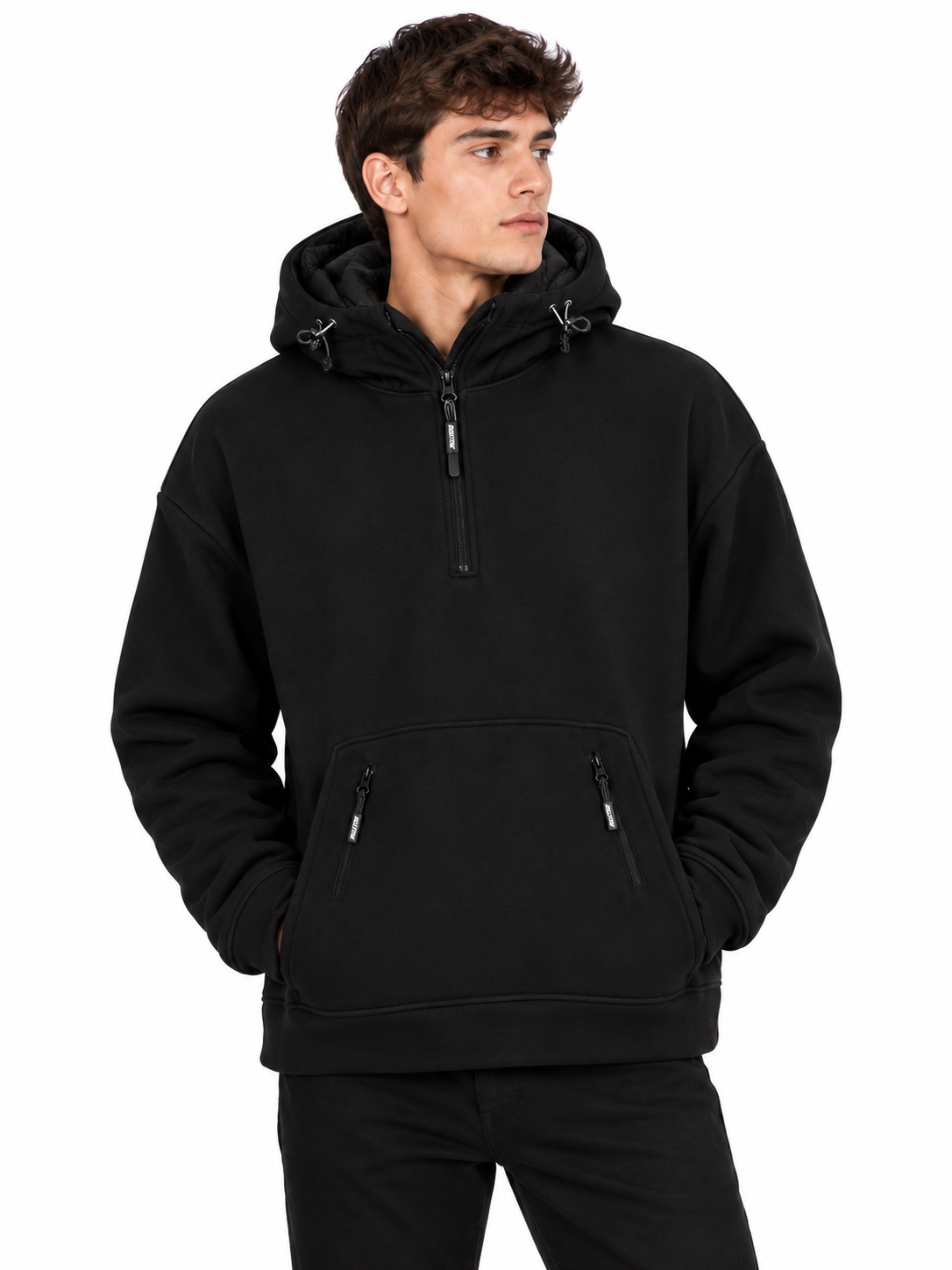 Buzo Hoodie Media Cremallera
