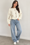 Saco Tejido Bordado Floral