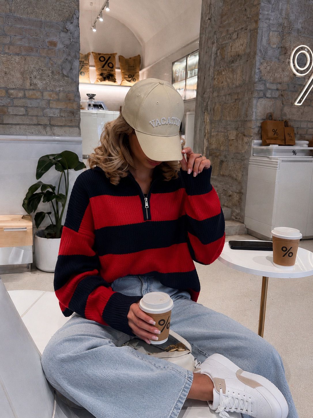 Suéter Stripes Navy & Red